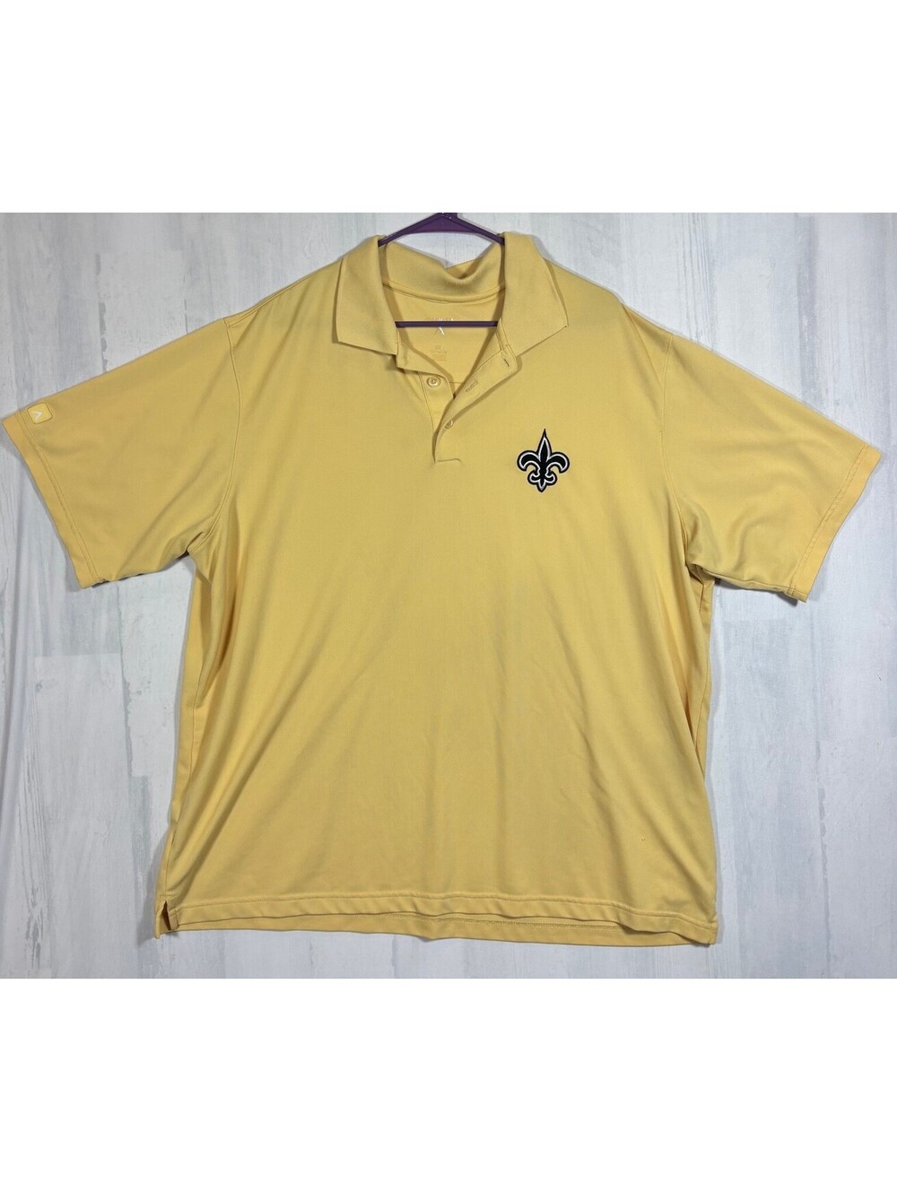 Antigua New Orleans Saints Polo Mens XXL Gold Fleur De Lis NFL Golf Shirt